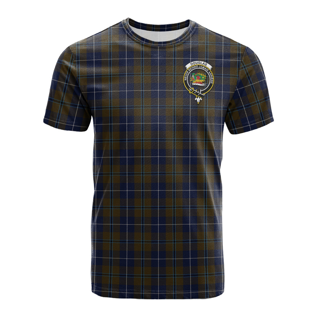 Douglas Brown Tartan T-Shirt with Family Crest - Tartan Vibes Clothing