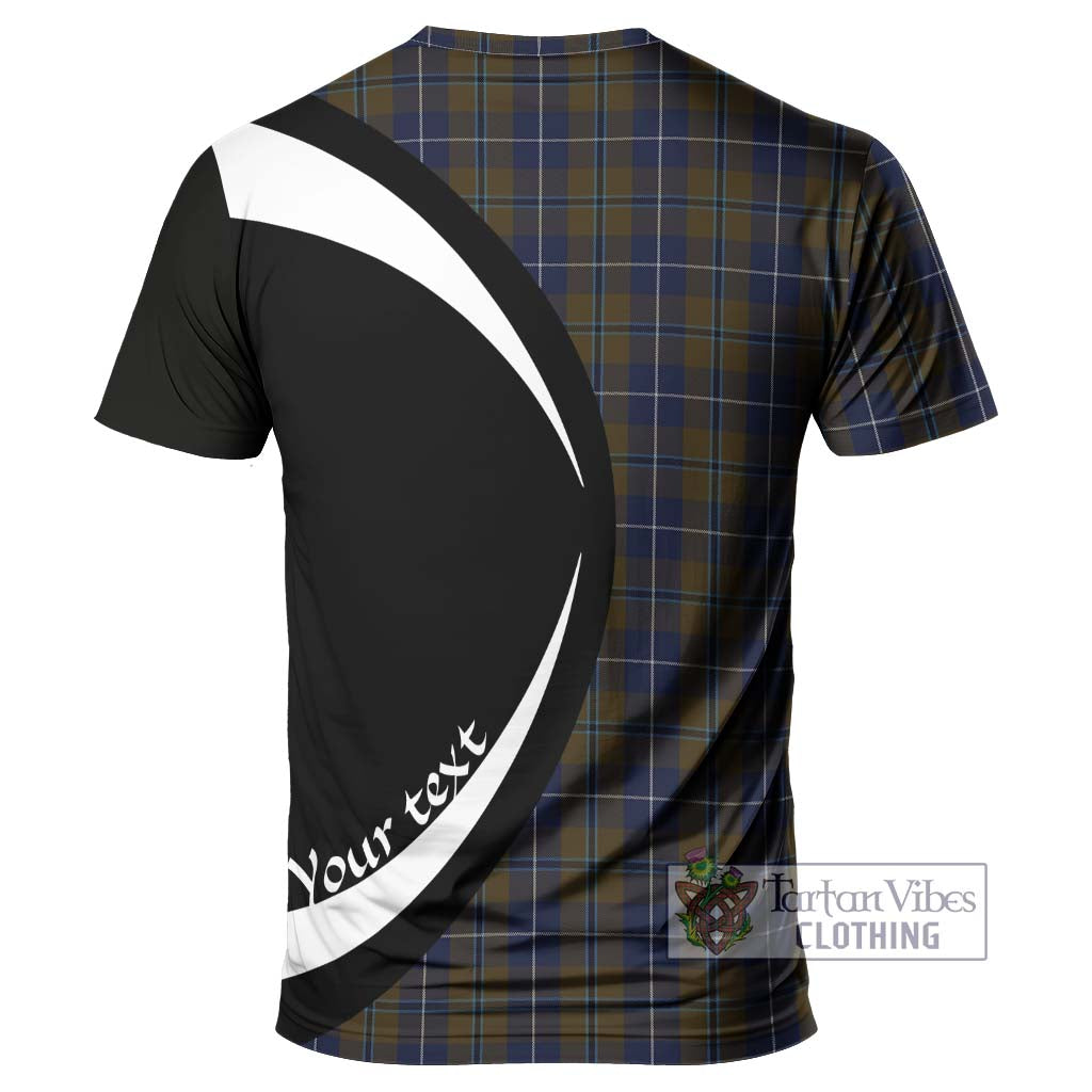 Tartan Vibes Clothing Douglas Brown Tartan T-Shirt with Family Crest Circle Style