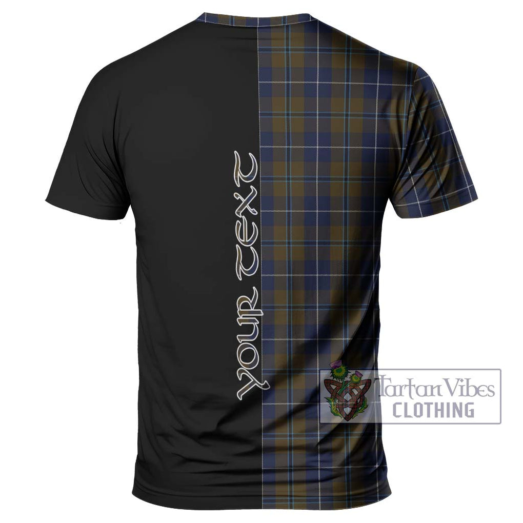 Douglas Brown Tartan T-Shirt with Family Crest and Half Of Me Style - Tartanvibesclothing Shop