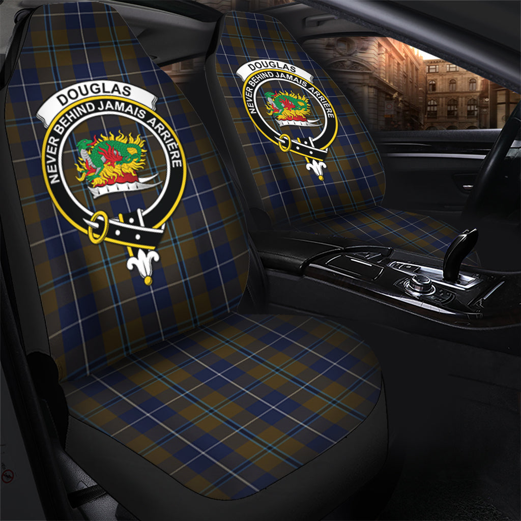 Douglas Brown Tartan Car Seat Cover with Family Crest - Tartanvibesclothing