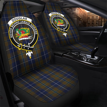 Douglas Brown Tartan Car Seat Cover with Family Crest