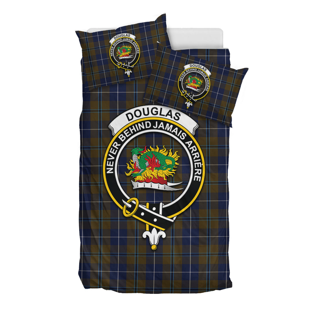 Douglas Brown Tartan Bedding Set with Family Crest - Tartan Vibes Clothing