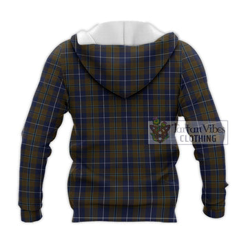 Douglas Brown Tartan Knitted Hoodie with Family Crest DNA In Me Style