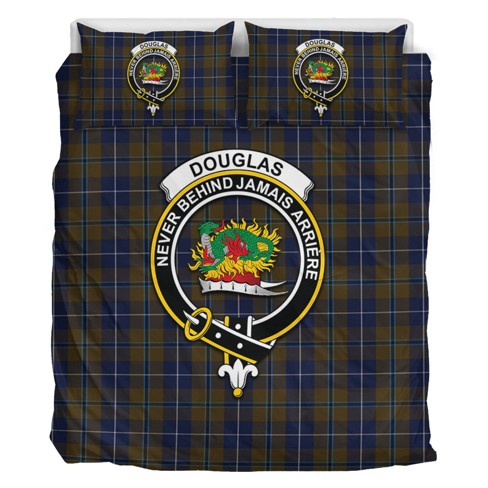 Douglas Brown Tartan Bedding Set with Family Crest - Tartan Vibes Clothing