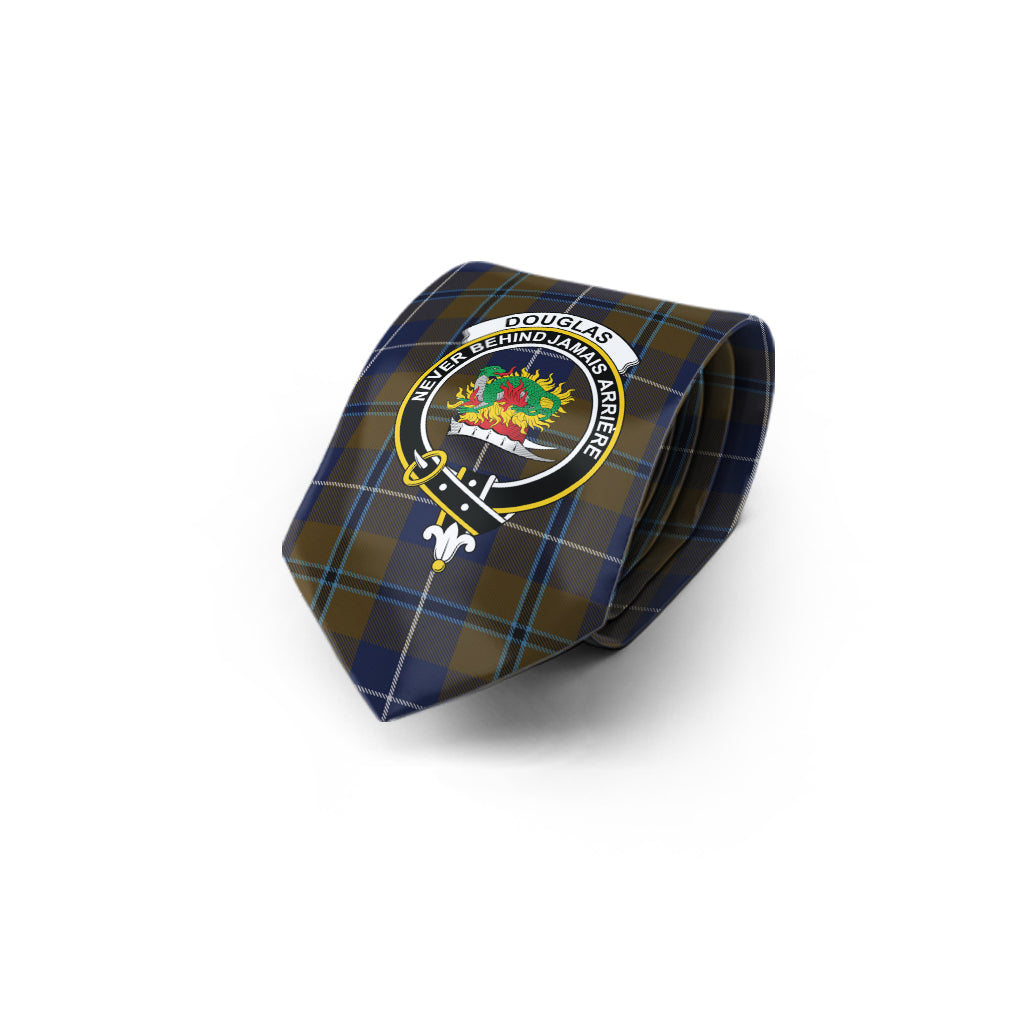 Douglas Brown Tartan Classic Necktie with Family Crest - Tartan Vibes Clothing