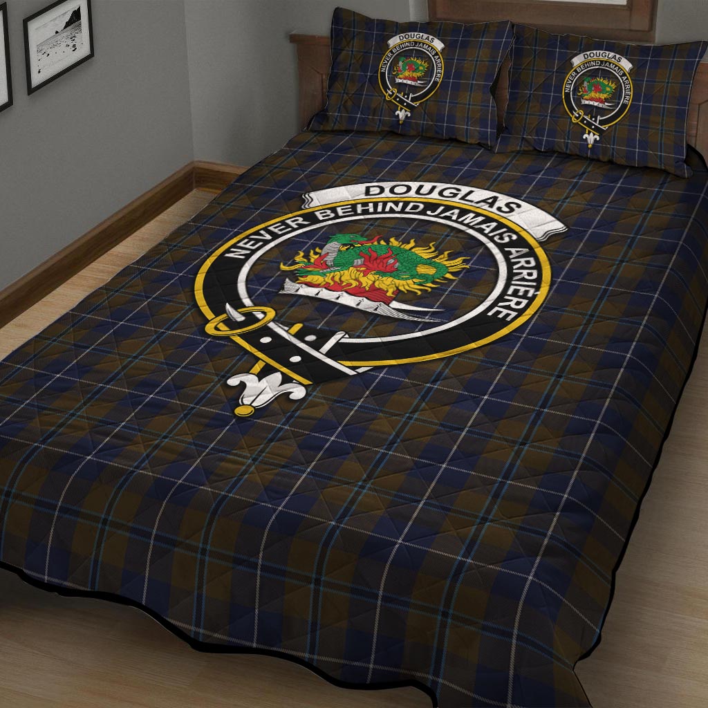 Douglas Brown Tartan Quilt Bed Set with Family Crest - Tartan Vibes Clothing