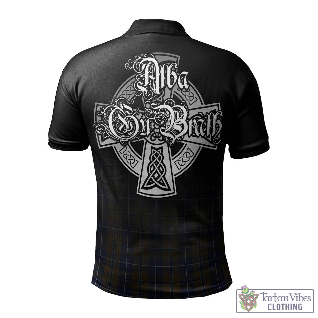 Tartan Vibes Clothing Douglas Brown Tartan Polo Shirt Featuring Alba Gu Brath Family Crest Celtic Inspired