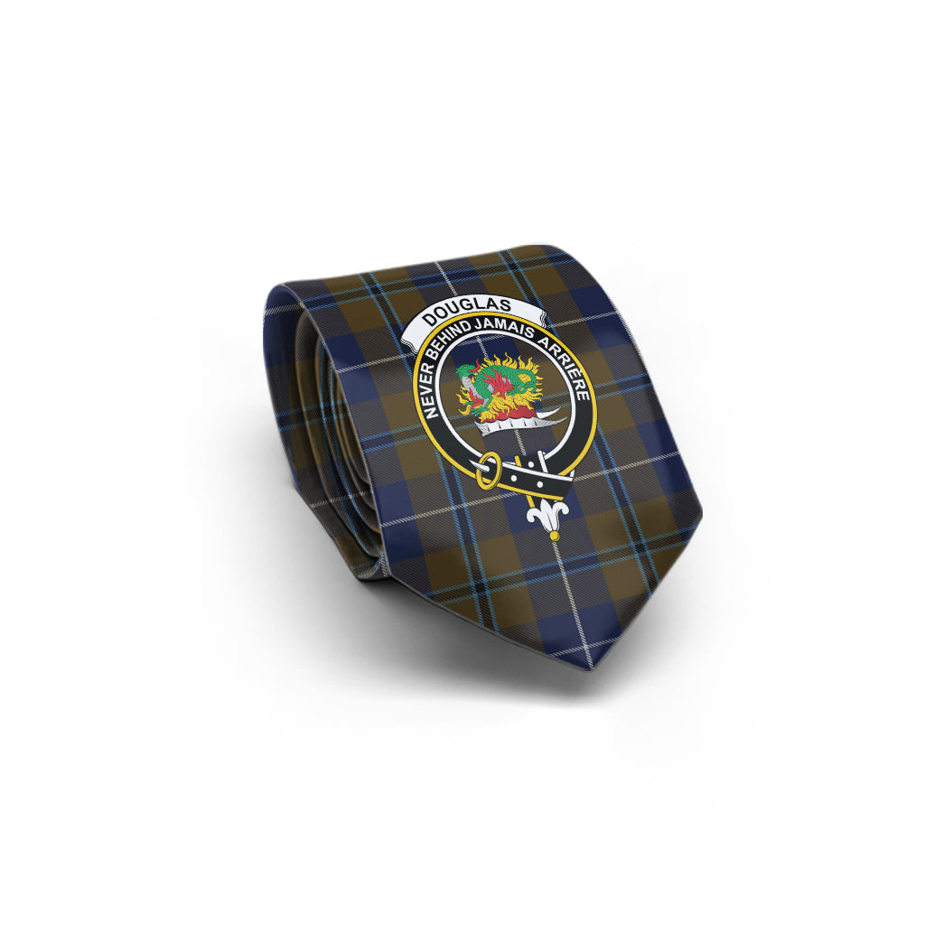 Douglas Brown Tartan Classic Necktie with Family Crest - Tartan Vibes Clothing