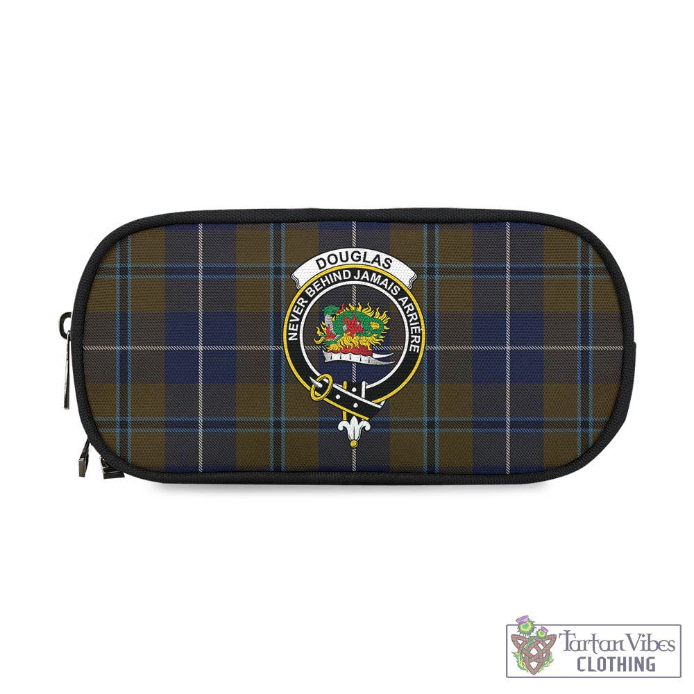 Tartan Vibes Clothing Douglas Brown Tartan Pen and Pencil Case with Family Crest