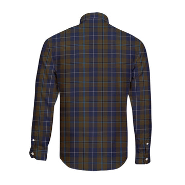 Douglas Brown Tartan Long Sleeve Button Up Shirt with Family Crest