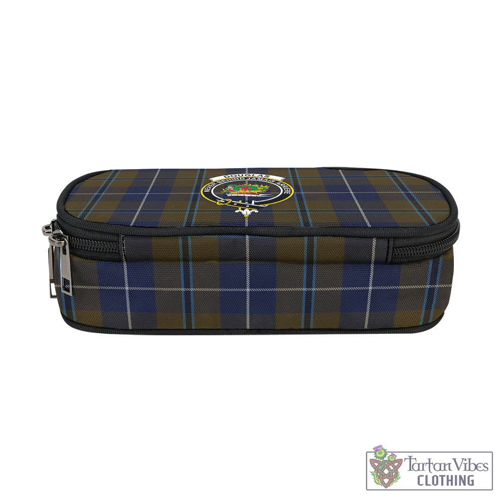 Tartan Vibes Clothing Douglas Brown Tartan Pen and Pencil Case with Family Crest