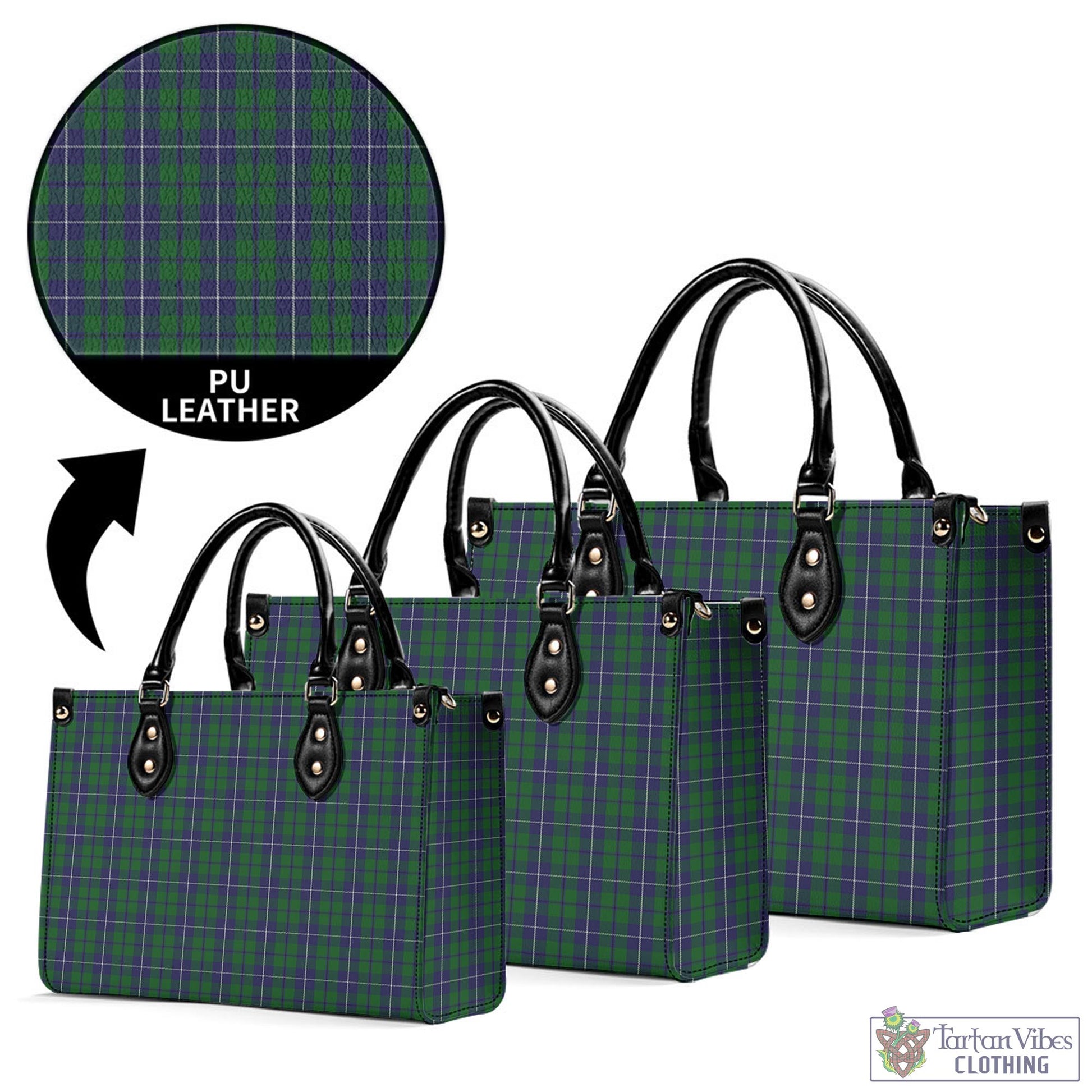 Tartan Vibes Clothing Douglas Green Tartan Luxury Leather Handbags