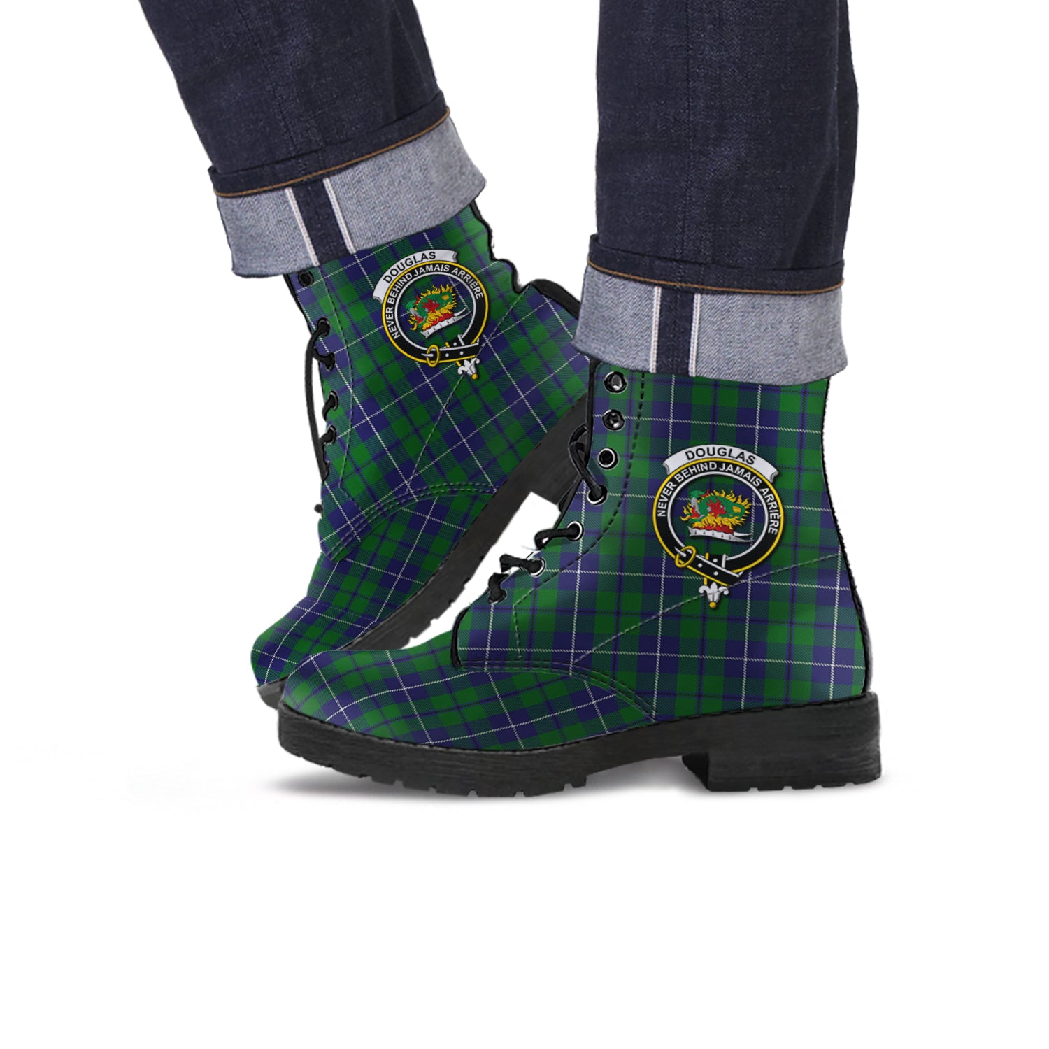 douglas-green-tartan-leather-boots-with-family-crest