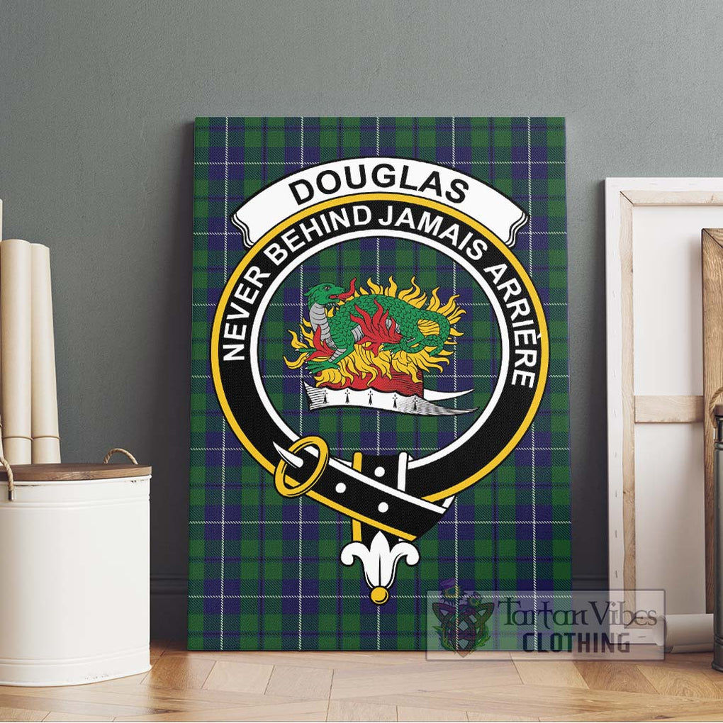 Douglas Green Tartan Canvas Print Wall Art with Family Crest Without Frame - Tartan Vibes Clothing