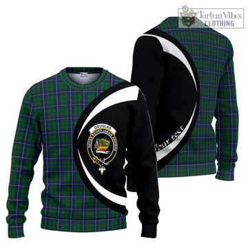 Douglas Green Tartan Ugly Sweater with Family Crest Circle Style