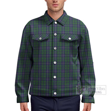 Douglas Green Tartan Unisex Lapel Cotton Jacket