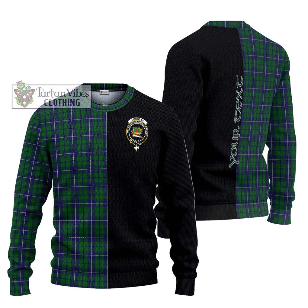 Douglas Green Tartan Knitted Sweater with Family Crest and Half Of Me Style Unisex - Tartanvibesclothing Shop