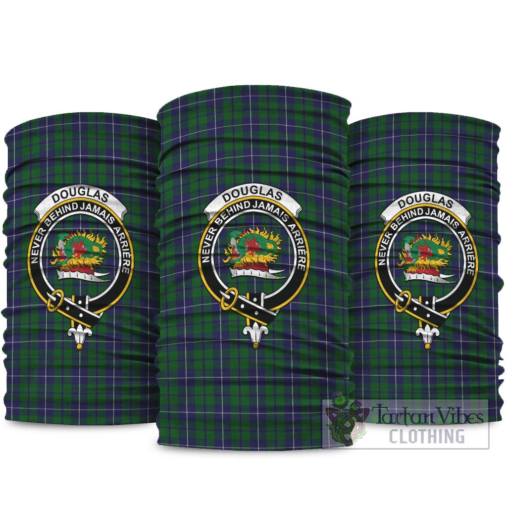 Douglas Green Tartan Neck Gaiters, Tartan Bandanas, Tartan Head Band with Family Crest