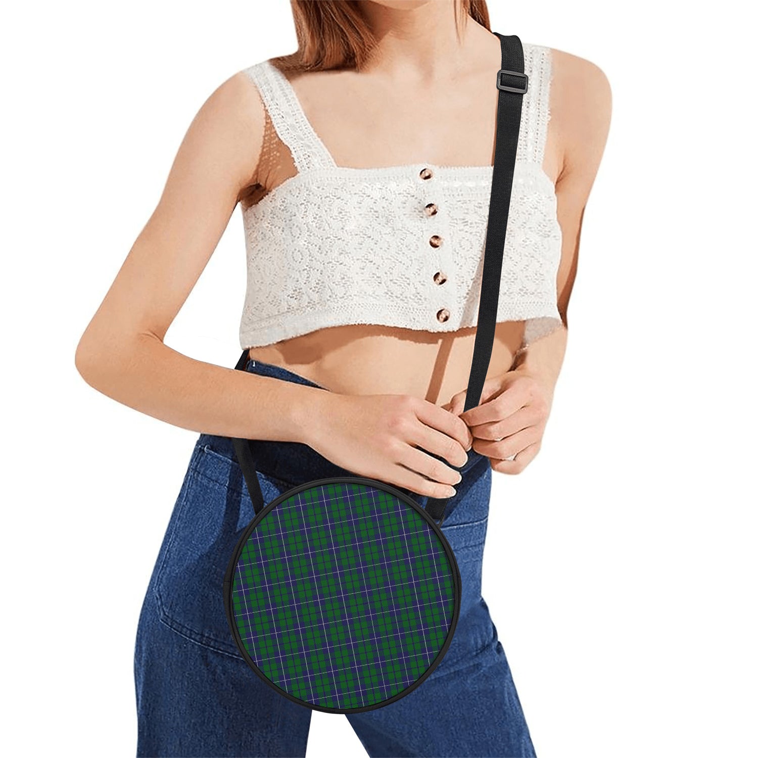 douglas-green-tartan-round-satchel-bags