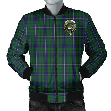 Douglas Green Tartan Bomber Jacket with Family Crest