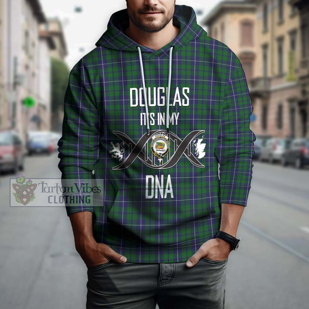 Douglas Green Tartan Hoodie with Family Crest DNA In Me Style Pullover Hoodie - Tartanvibesclothing Shop