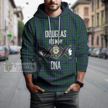 Douglas Green Tartan Hoodie with Family Crest DNA In Me Style