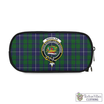 Douglas Green Tartan Pen and Pencil Case with Family Crest