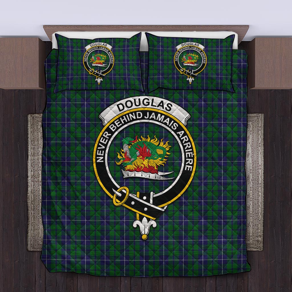 Douglas Green Tartan Quilt Bed Set with Family Crest Twin - Tartan Vibes Clothing