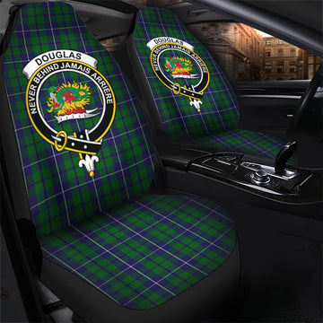 Douglas Green Tartan Car Seat Cover with Family Crest