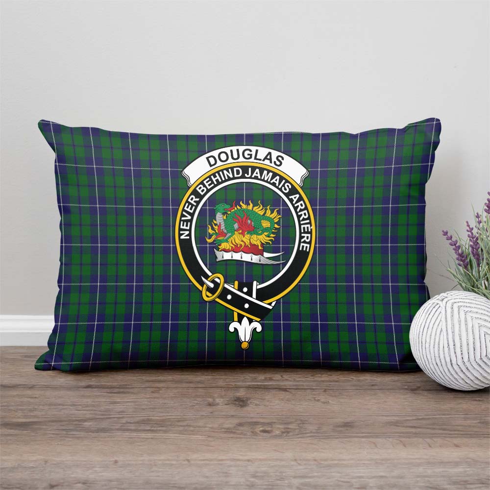 Douglas Green Tartan Pillow Cover with Family Crest Rectangle Pillow Cover - Tartanvibesclothing