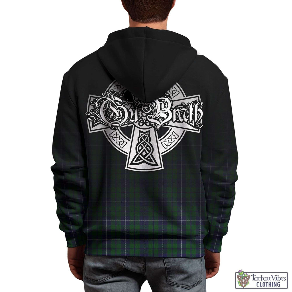 Tartan Vibes Clothing Douglas Green Tartan Hoodie Featuring Alba Gu Brath Family Crest Celtic Inspired