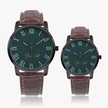 Douglas Green Tartan Personalized Your Text Leather Trap Quartz Watch