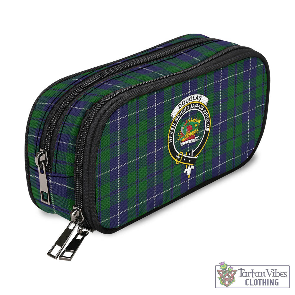 Tartan Vibes Clothing Douglas Green Tartan Pen and Pencil Case with Family Crest