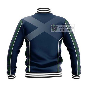 Douglas Green Tartan Baseball Jacket with Family Crest and Lion Rampant Vibes Sport Style