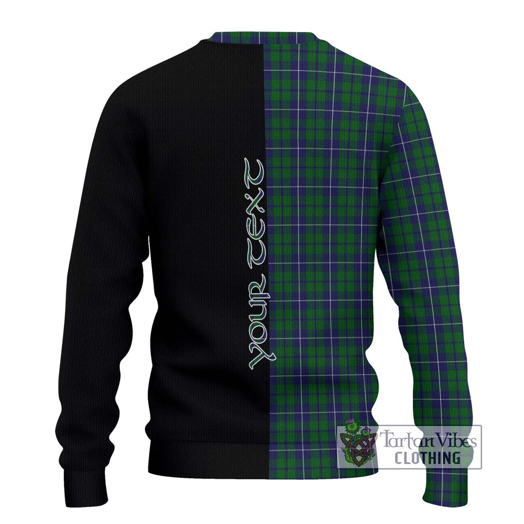 Douglas Green Tartan Knitted Sweater with Family Crest and Half Of Me Style - Tartanvibesclothing Shop