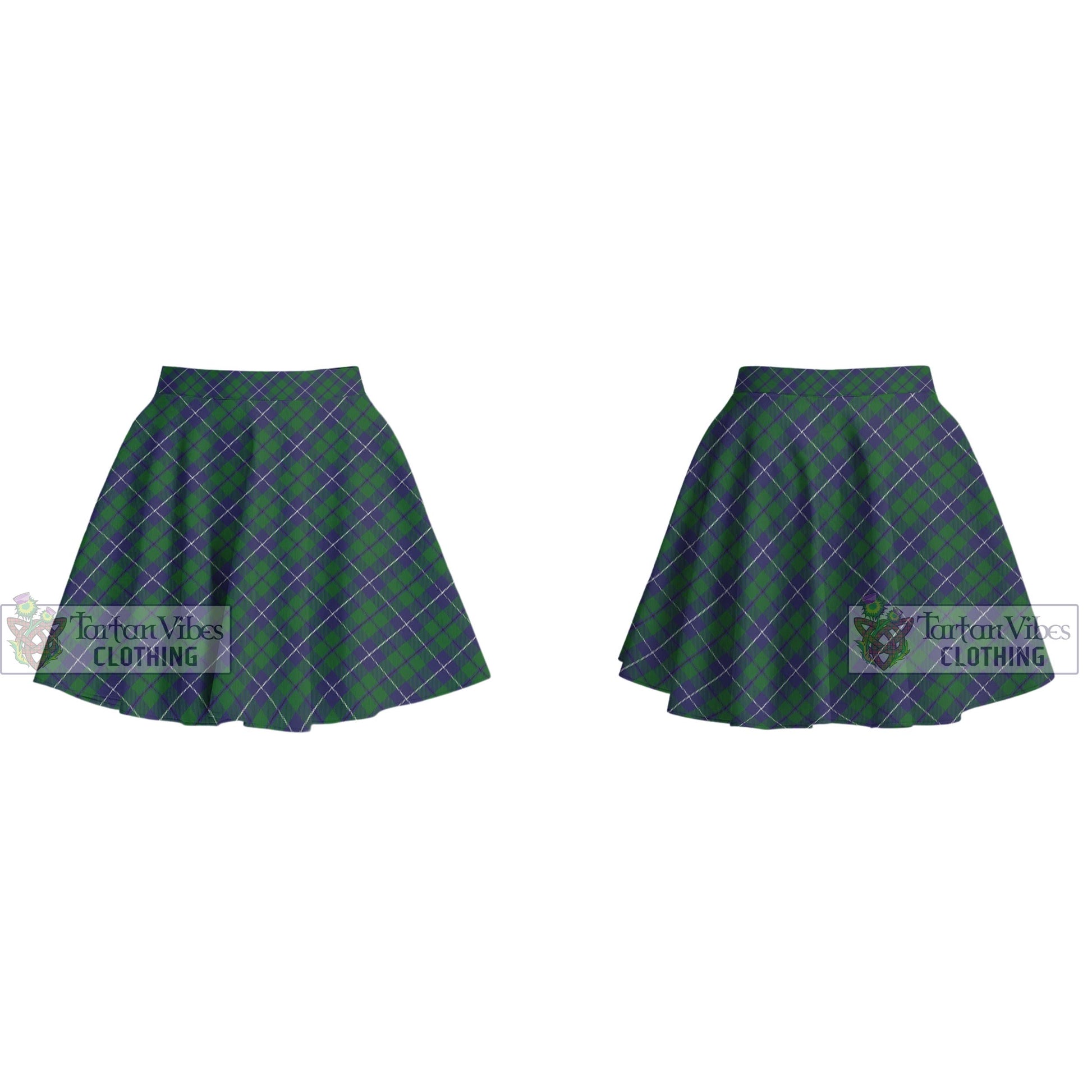 Tartan Vibes Clothing Douglas Green Tartan Women's Plated Mini Skirt