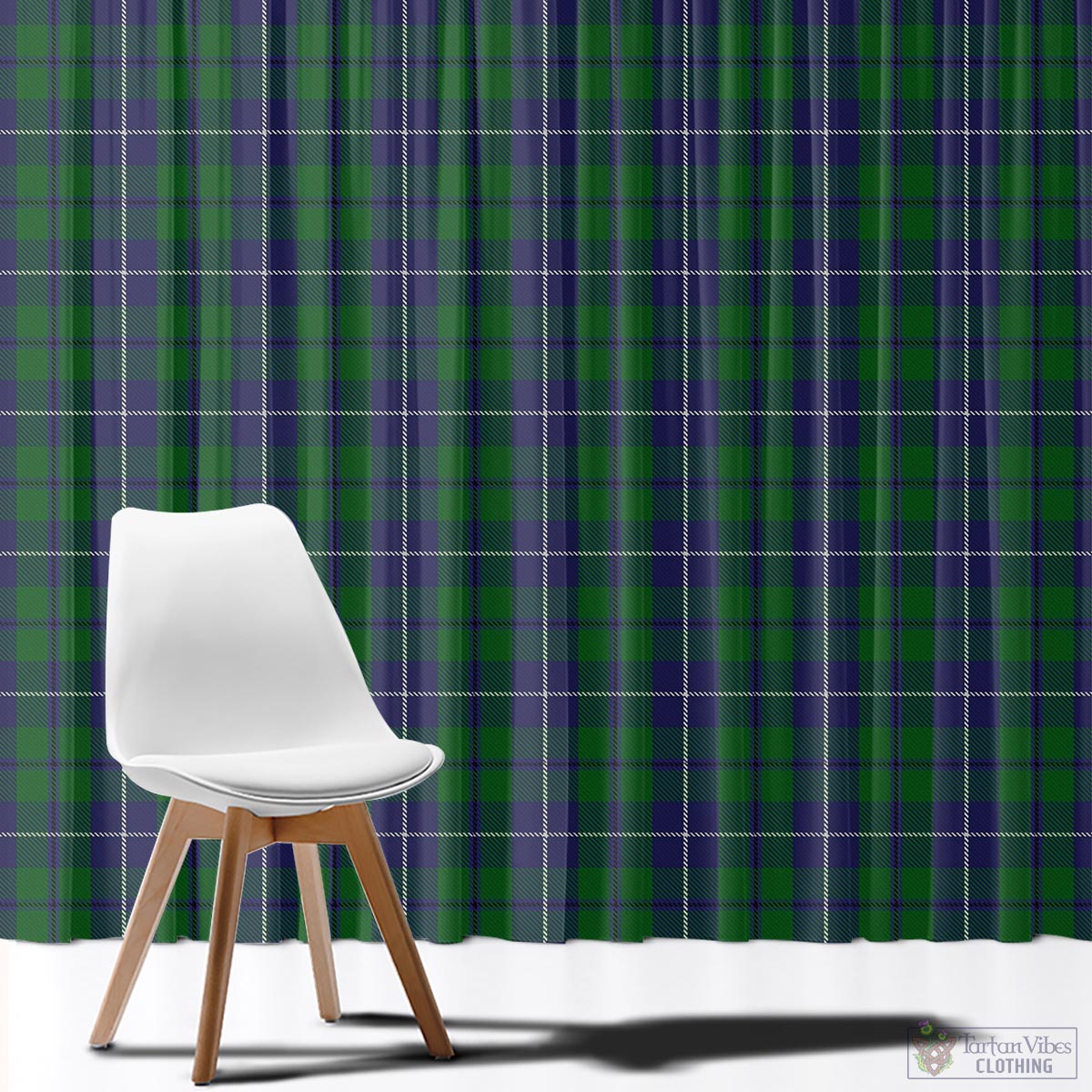 Douglas Green Tartan Window Curtain