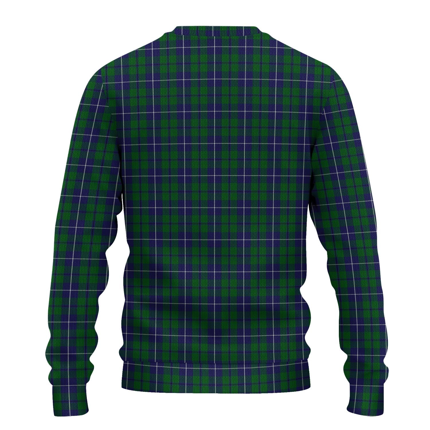 Douglas Green Tartan Knitted Sweater with Family Crest - Tartanvibesclothing