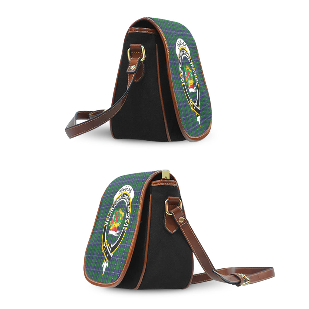 Douglas Green Tartan Saddle Bag with Family Crest - Tartan Vibes Clothing