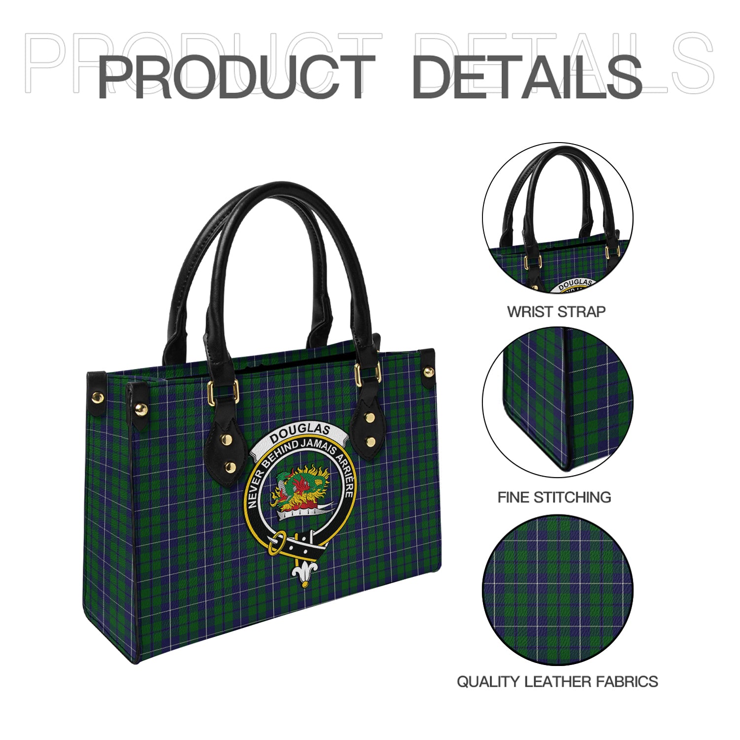 douglas-green-tartan-leather-bag-with-family-crest