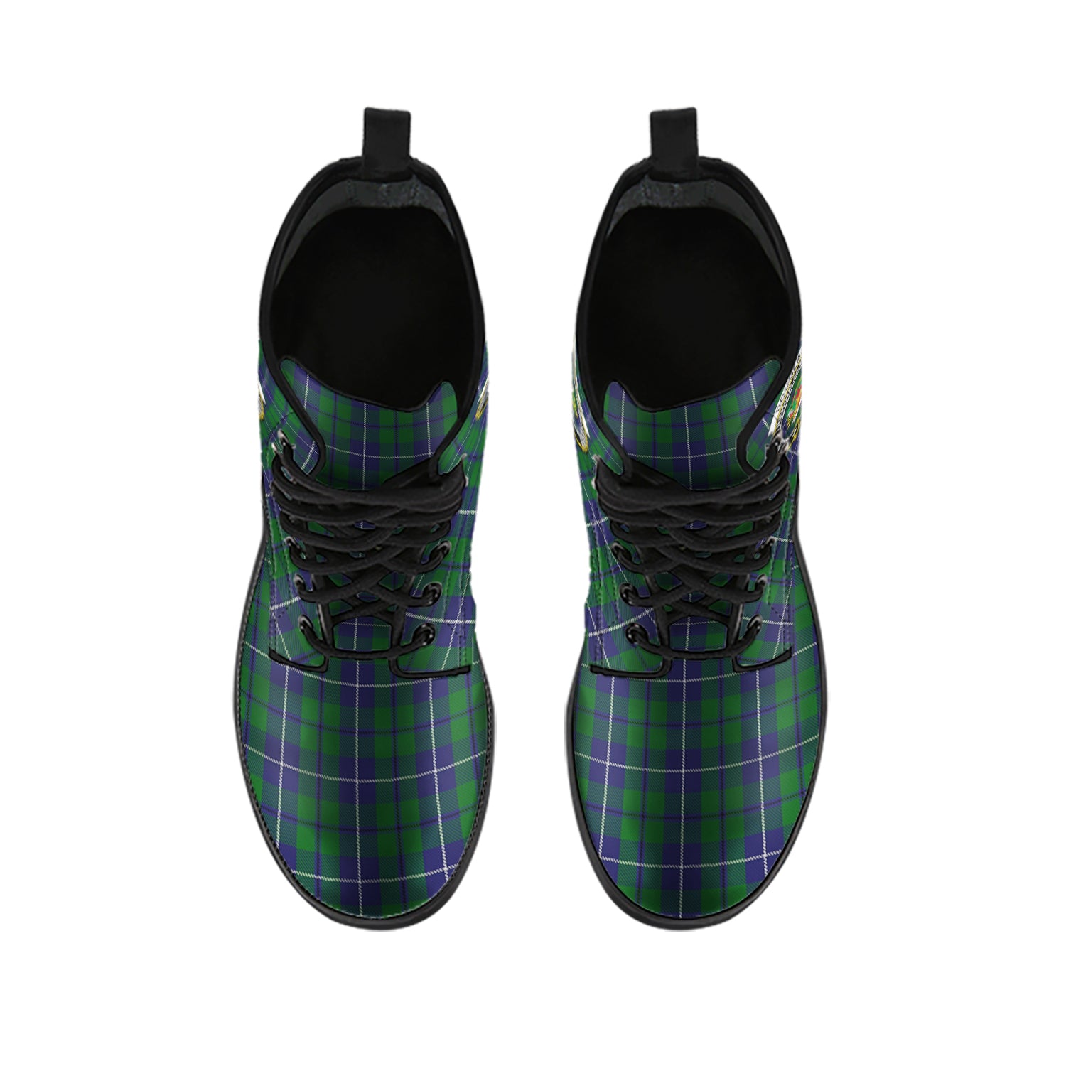 douglas-green-tartan-leather-boots-with-family-crest