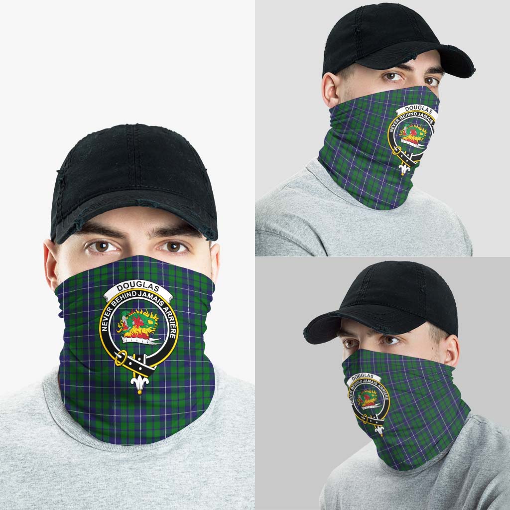 Douglas Green Tartan Neck Gaiters, Tartan Bandanas, Tartan Head Band with Family Crest