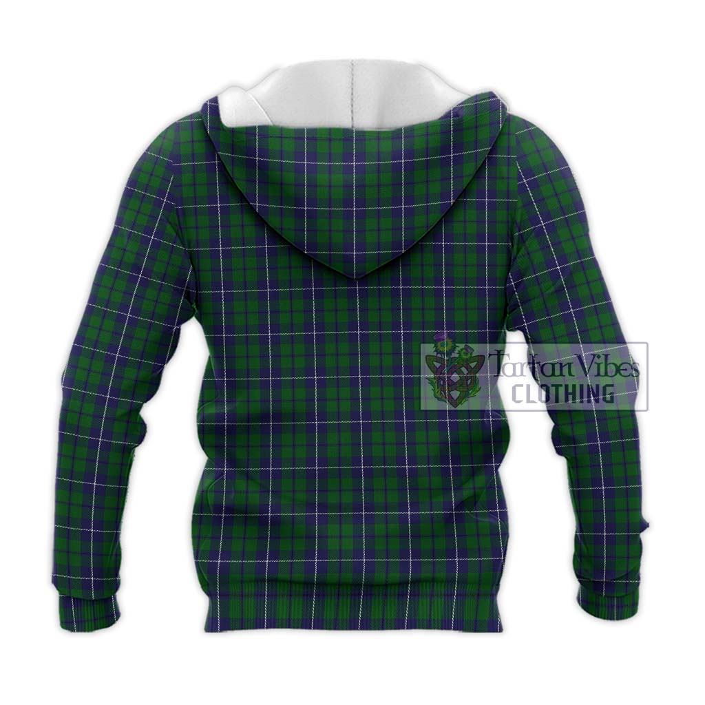 Tartan Vibes Clothing Douglas Green Tartan Knitted Hoodie with Family Crest DNA In Me Style