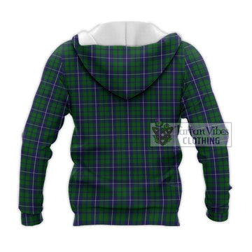 Douglas Green Tartan Knitted Hoodie with Family Crest DNA In Me Style