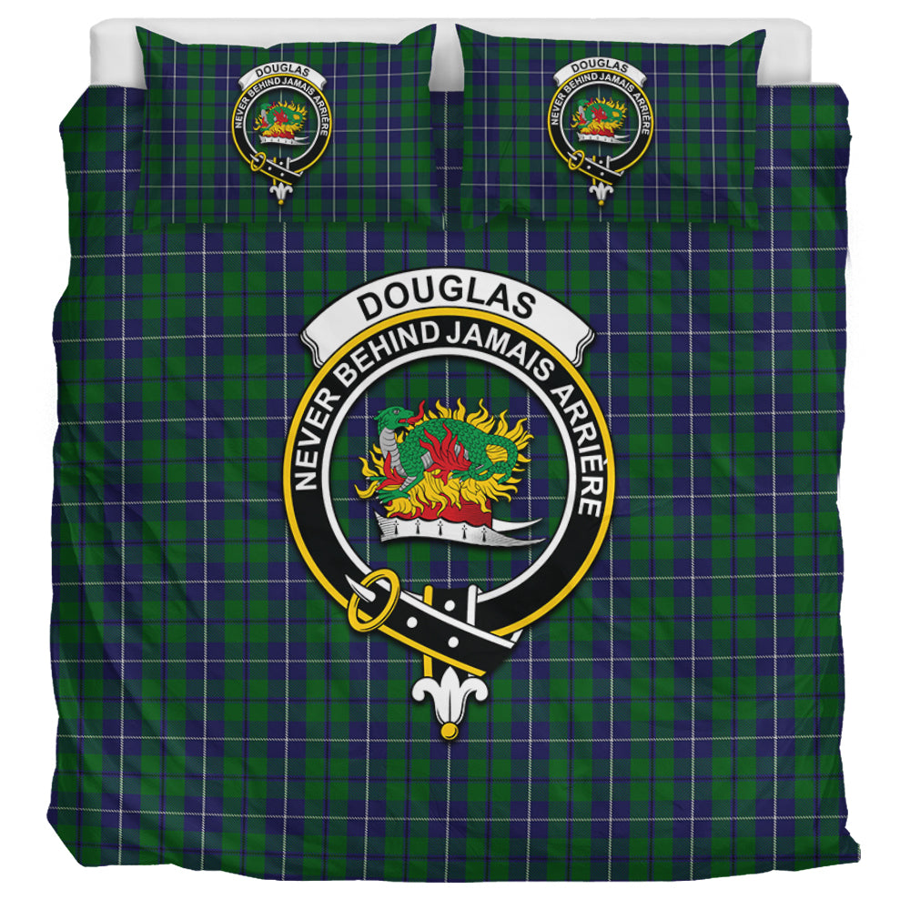 Douglas Green Tartan Bedding Set with Family Crest UK Bedding Set UK Super King 104*94 inch - Tartan Vibes Clothing