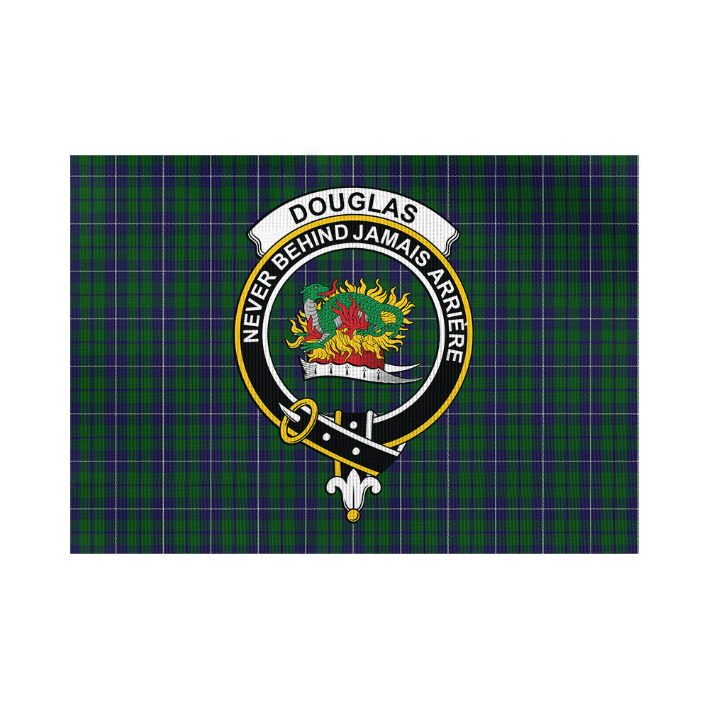 Douglas Green Tartan Flag with Family Crest - Tartan Vibes Clothing