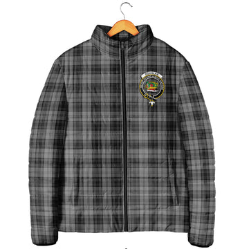 Douglas Grey Tartan Padded Jacket with Family Crest