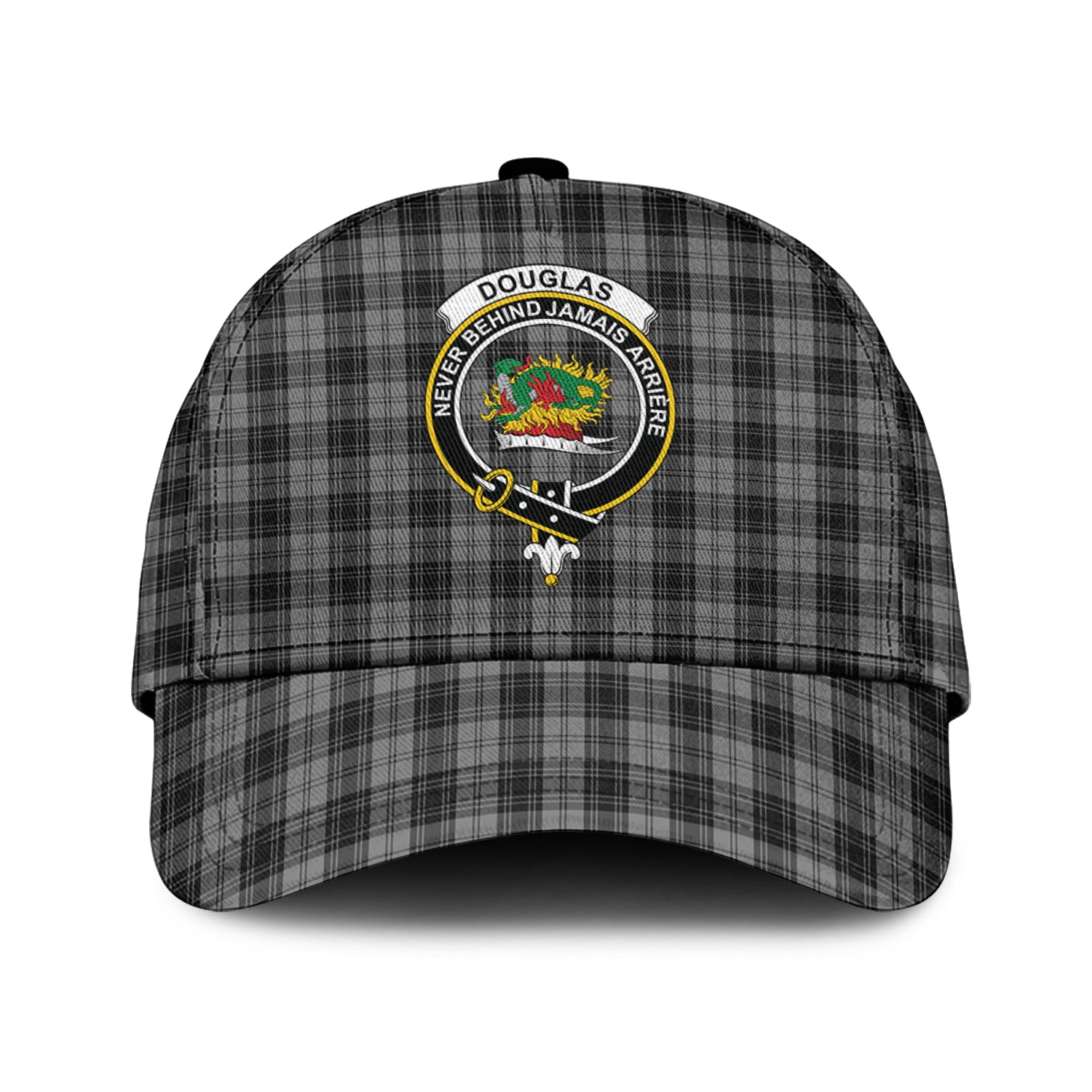 Douglas Grey Tartan Classic Cap with Family Crest Classic Cap Universal Fit - Tartan Vibes Clothing