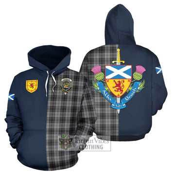 Douglas Grey Tartan Hoodie Alba with Scottish Lion Royal Arm Half Style