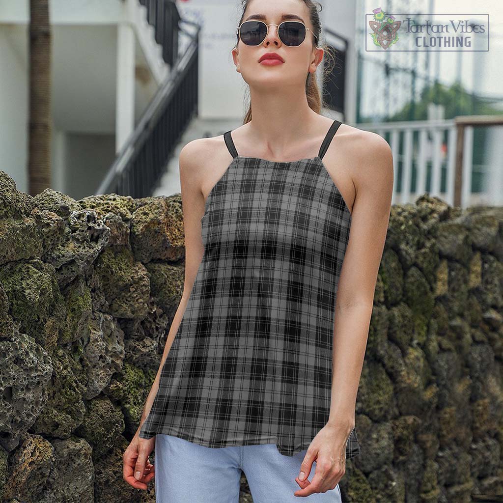 Tartan Vibes Clothing Douglas Grey Tartan Loose Halter Neck Camisole